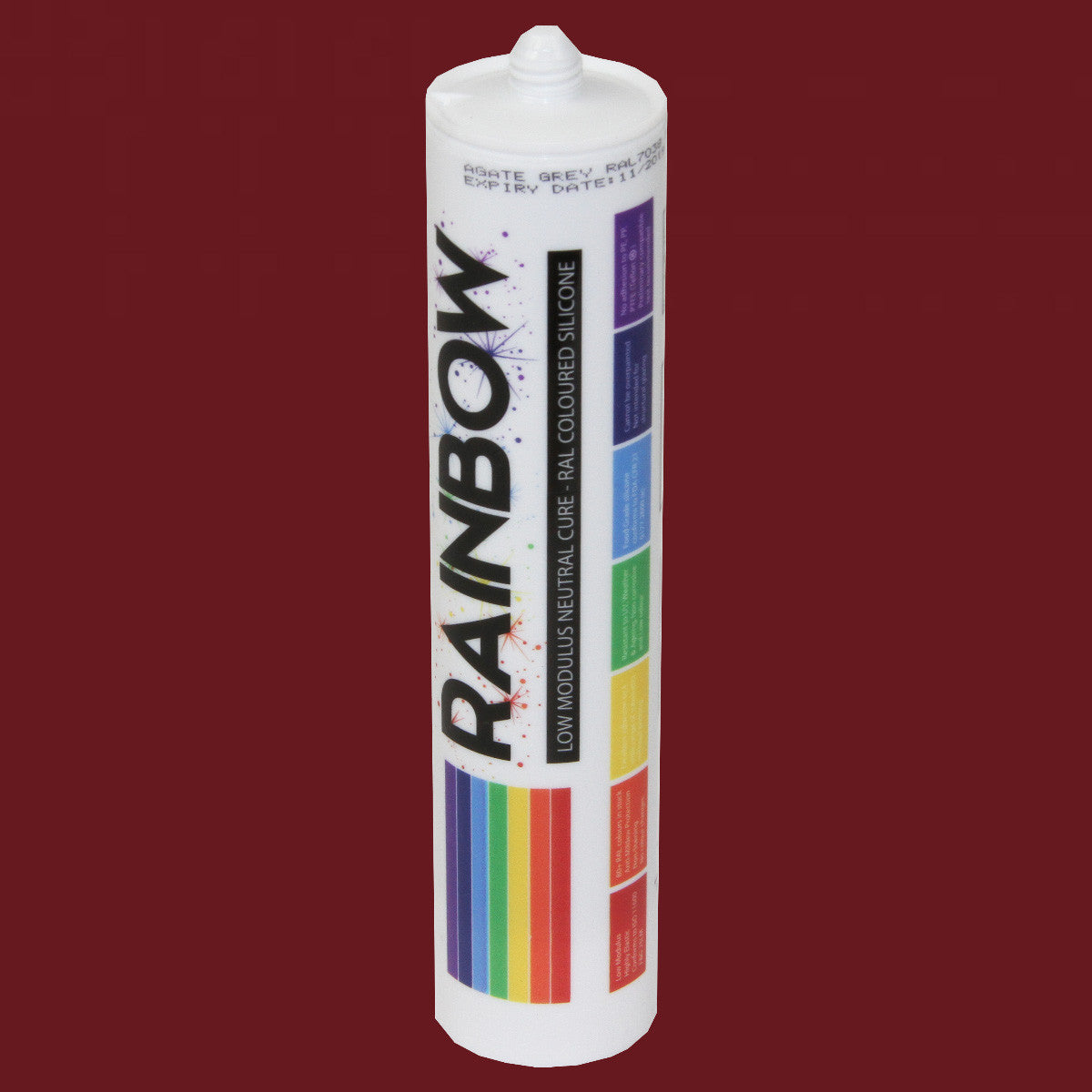 Rainbow RAL 3005 Silicone Sealant Wine Red - 300ml - Durable & Anti-Mould - For Kitchen, Bathroom, Showers & Other Sanitary Areas Brand: Rainbow - DIY3005