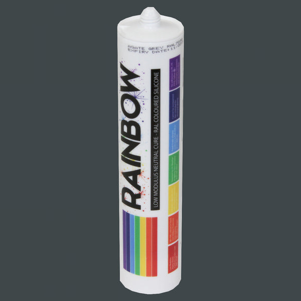 Rainbow RAL 7016 Silicone Sealant Anthracite - 300ml - Durable & Anti-Mould - For Kitchen, Bathroom, Showers & Other Sanitary Areas - DIY7016