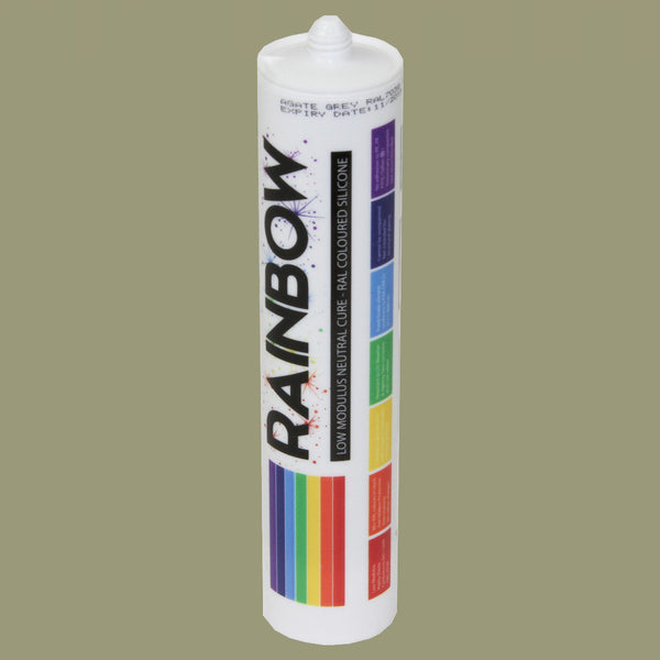 Rainbow RAL 7034 Silicone Sealant Yellow Grey - 300ml - Durable & Anti-Mould - For Kitchen, Bathroom, Showers & Other Sanitary Areas - DIY7034