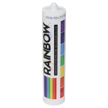 Rainbow RAL 9003 Silicone Sealant Signal White - 300ml - Durable & Anti-Mould - For Kitchen, Bathroom, Showers & Other Sanitary Areas - DIY9003