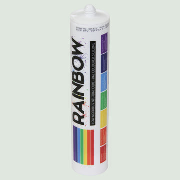 Rainbow RAL 9006 Silicone Sealant White Aluminium - 300ml - Durable & Anti-Mould - For Kitchen, Bathroom, Showers & Other Sanitary Areas - DIY9006