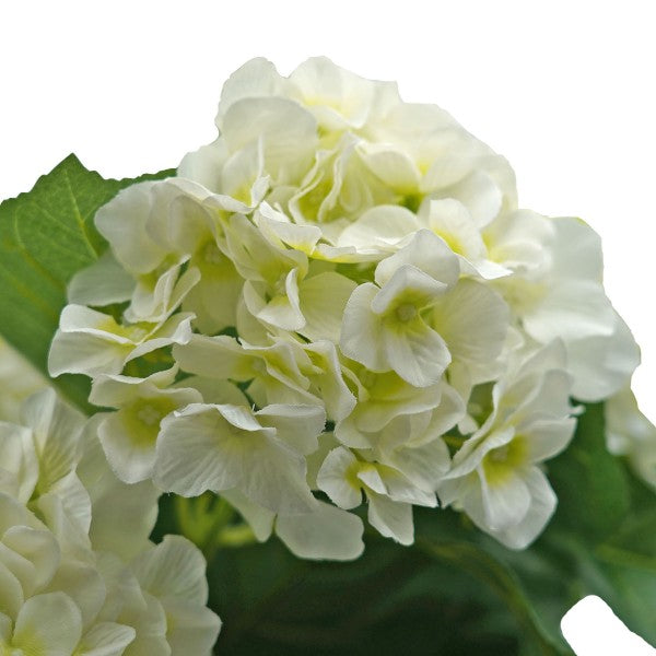 Artificial White Hydrangea in Black Metal Window Box - A1321