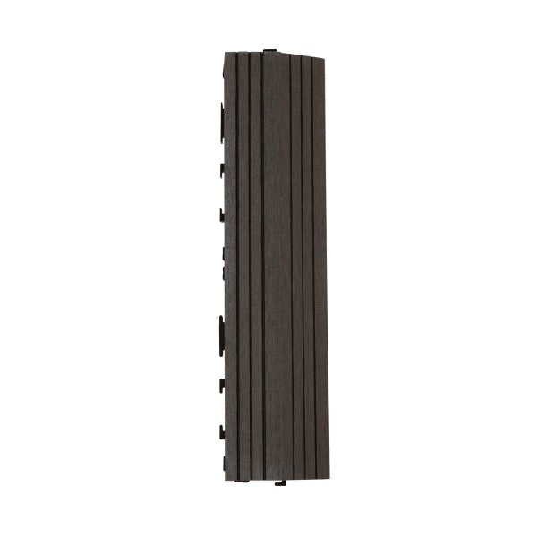 Dekco 1 Piece Brown Composite Interlocking Straight Edging Tile 30cm x 7cm - DE1286
