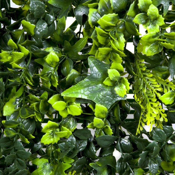 Artificial Green Wall Hedge with Mixed Leaf &amp; Ivy Type Foliage Pack of 4 x 50cm/20in - A1141