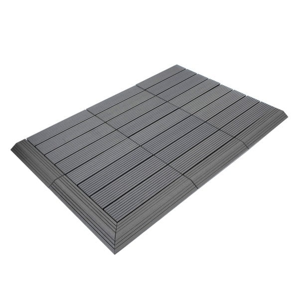 Dekco Pack of 10 Grey Composite Decking Interlocking Tiles 30cm x 30cm - DE1276