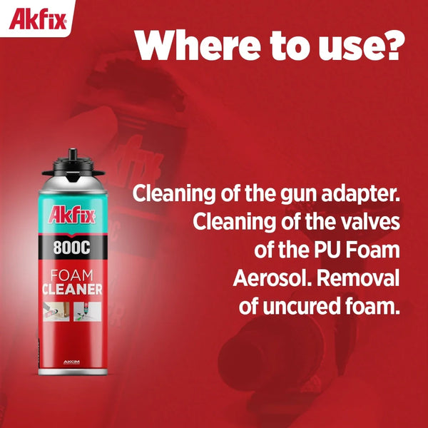 Akfix 800C Insulation Spray Foam Gun Cleaner - DIY1715