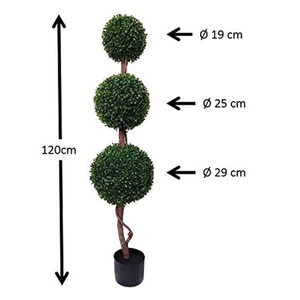 *Clearance* Artificial Triple Ball Boxwood Topiary Trees - 120cm/4ft (Set of 2) - A1006C