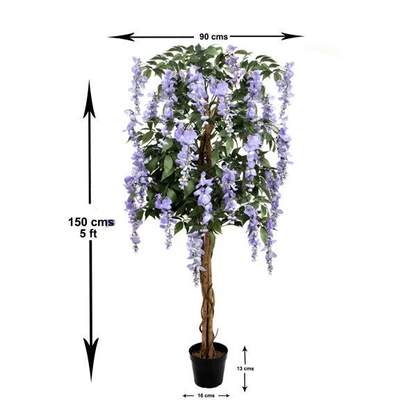 Artificial Lilac Wisteria Tree Potted Plant 5ft/150cm - A1152
