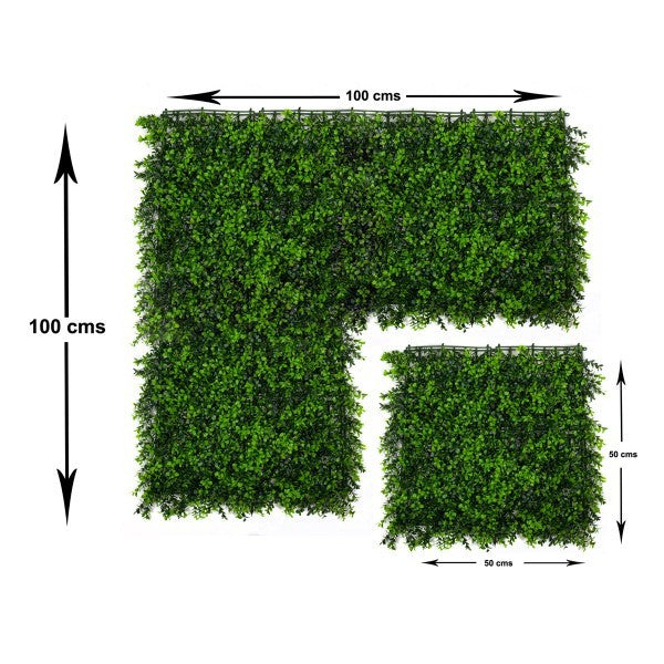 Artificial Green Wall Hedge with Small Light Leaf Foliage Pack of 4 x 50cm/20in - A1138