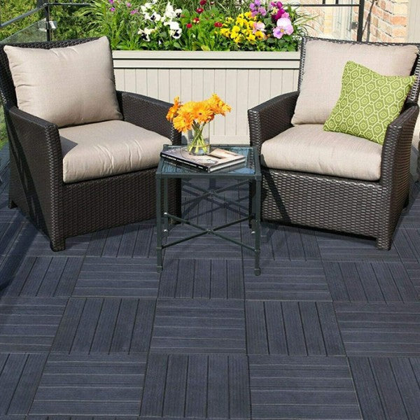 Dekco 1 Piece Grey Composite Interlocking Left Edging Tile  37cm x 7cm - DE1279