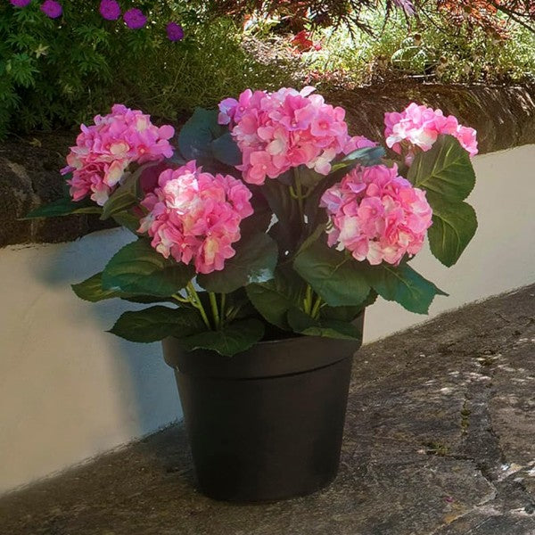Artificial Pink Hydrangea in Black Pot 50cm/20in - A1355