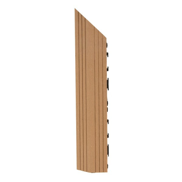 Dekco 1 Piece Teak Composite Interlocking Left Edging Tile 37cm x 7cm - DE1360