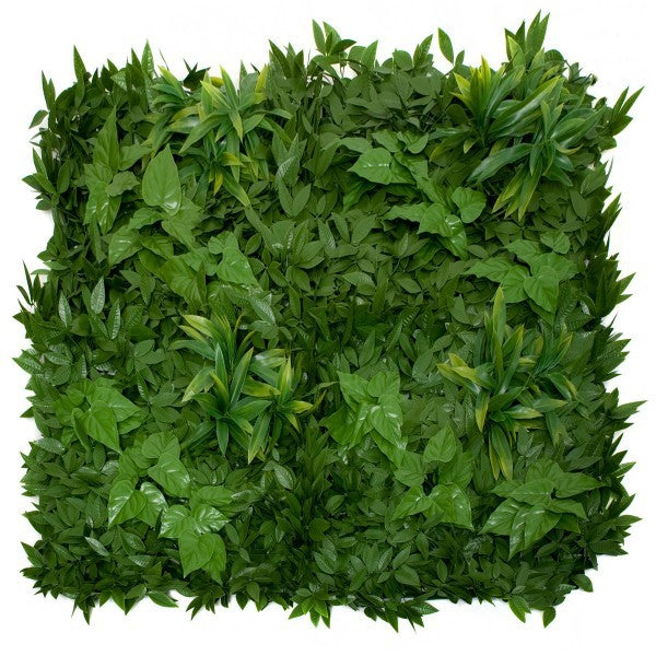 Artificial Green Wall Hedge with Dark Leaf Foliage Flowers Pack of 4 x 50cm/20in - A1270