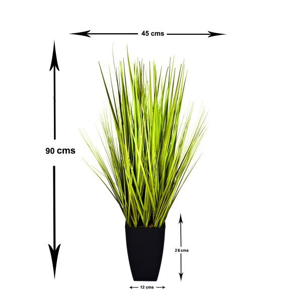 Artificial Decorative Grass Plant in Black Planter 90cm/3ft - A1028