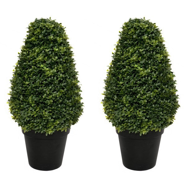 Artificial Boxwood Topiary Cone Shaped Potted Plant 70cm/28in (Set of 2) - A1300