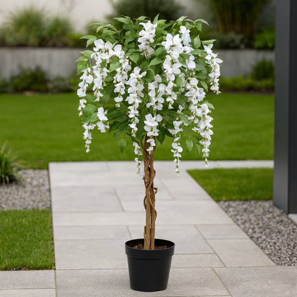 Artificial White Wisteria Tree 4ft/130cm - A1212