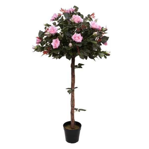 Artificial Pink Rose Tree 30 Flowers 120cm/4ft - A1405