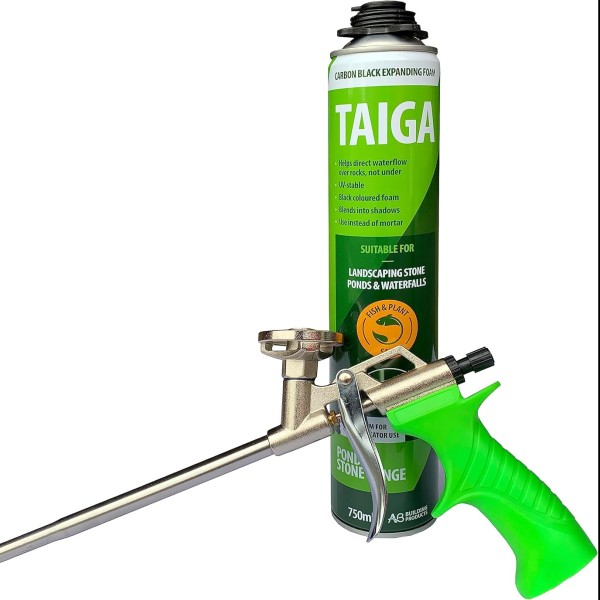 TAIGA Black PU Landscape Pond & Waterfall Foam 750ml - 'Gun-Applied' - GB1422