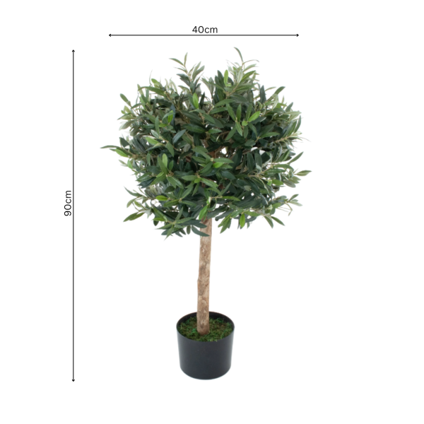  Artificial Olive Trees 90cm/3ft (Set of 2) With A Real Wood Trunk - A1003