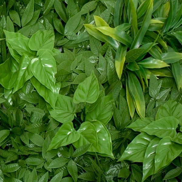 Artificial Green Wall Hedge with Dark Leaf Foliage Flowers Pack of 4 x 50cm/20in - A1270