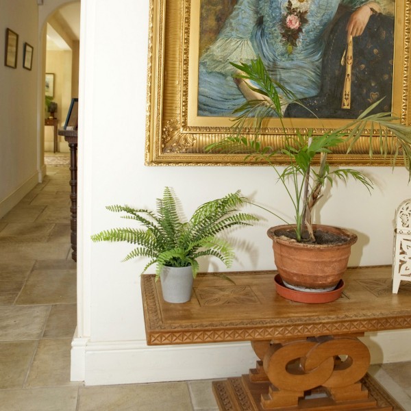 Artificial Boston Fern in Grey Melamine Pot 45cm/18in - A1290