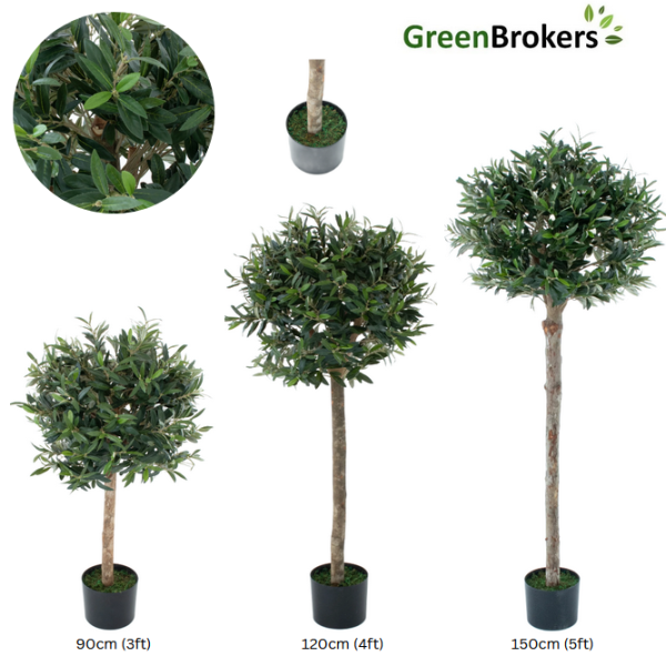  Artificial Olive Trees 90cm/3ft (Set of 2) With A Real Wood Trunk - A1003