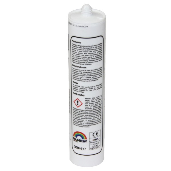 Rainbow RAL 7047 Coloured Silicone Sealant Telegrey 4 | 300ml | Durable & Anti-Mould | For Kitchen, Bathroom, Showers & Other Sanitary Areas | Nozzle Included - GB1525