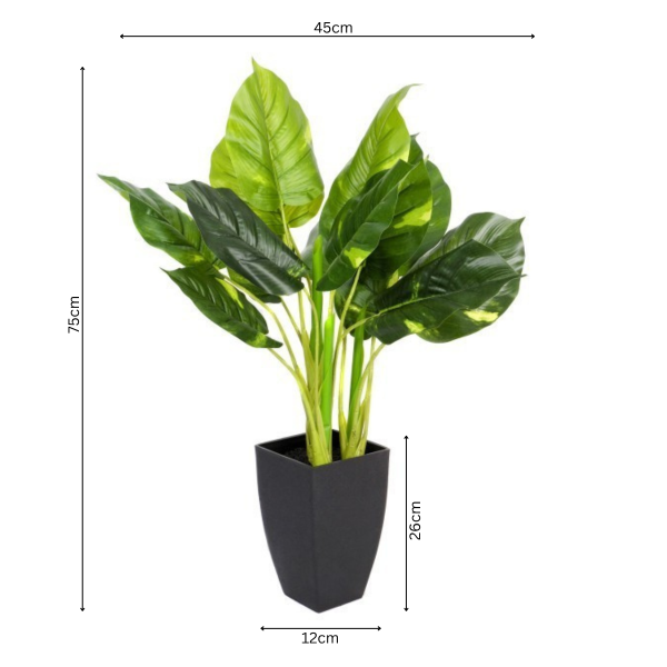 Artificial Real Touch Pothos Plant in Black Pot 75cm/2ft - A1164