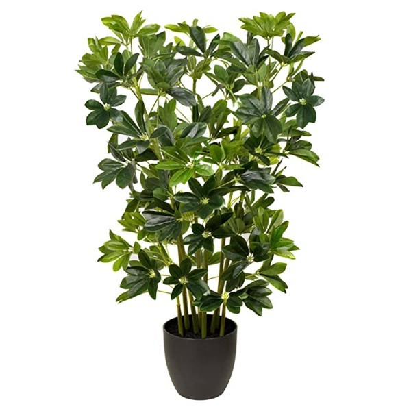 Artificial Schefflera Umbrella Plant in Black Pot 95cm/3ft - A1163