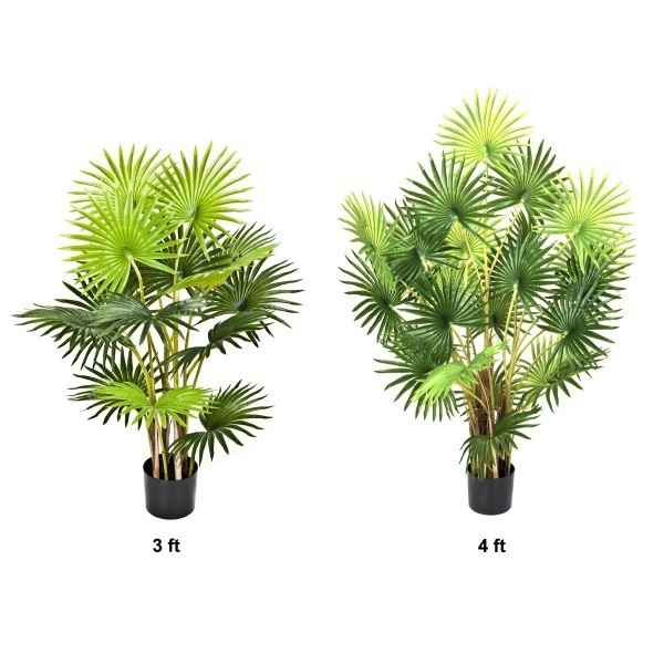 Artificial Fan Finger Palm Tree in Pot 120cm/4ft - A1134