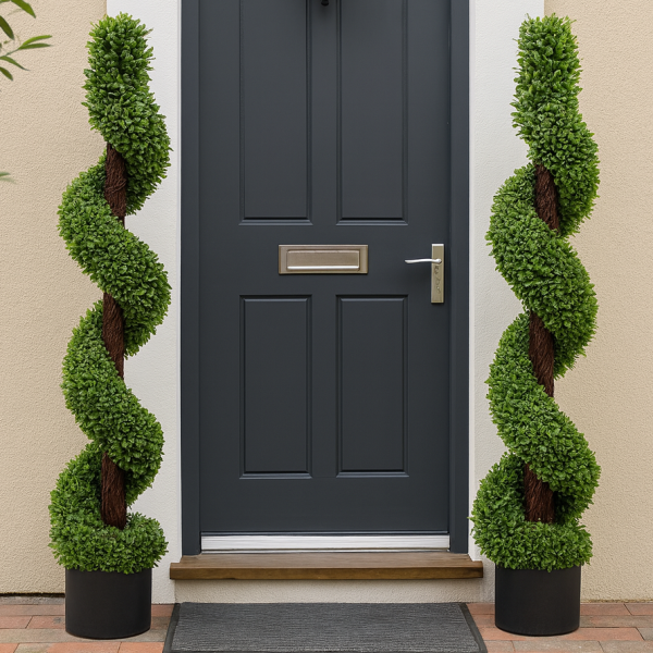  Artificial Spiral Boxwood Topiary Tree 120cm/4ft (Set of 2) - A1025