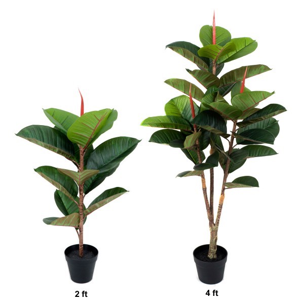 Artificial Real Touch Rubber Tree x 13 leaves 70cm