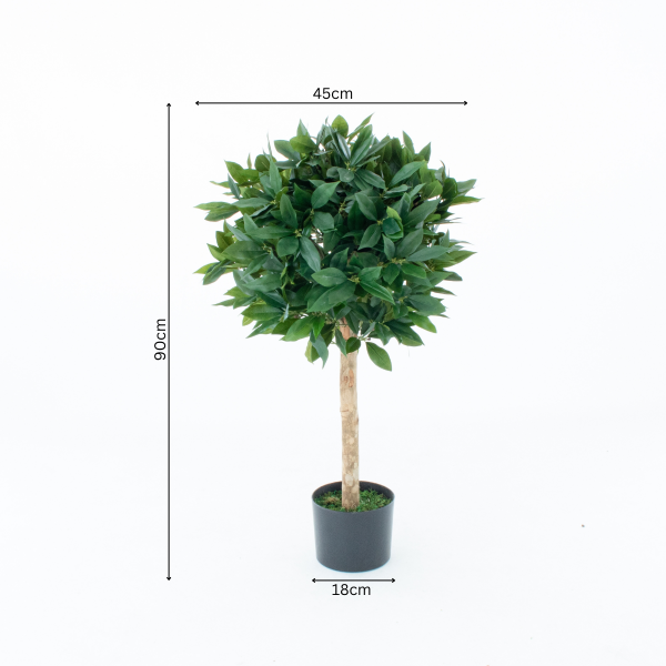 Artificial Bay Trees (Set of 2) With Real Wood Trunk, Natural Leaf and Brown Berries 3ft/90 cm - A1059