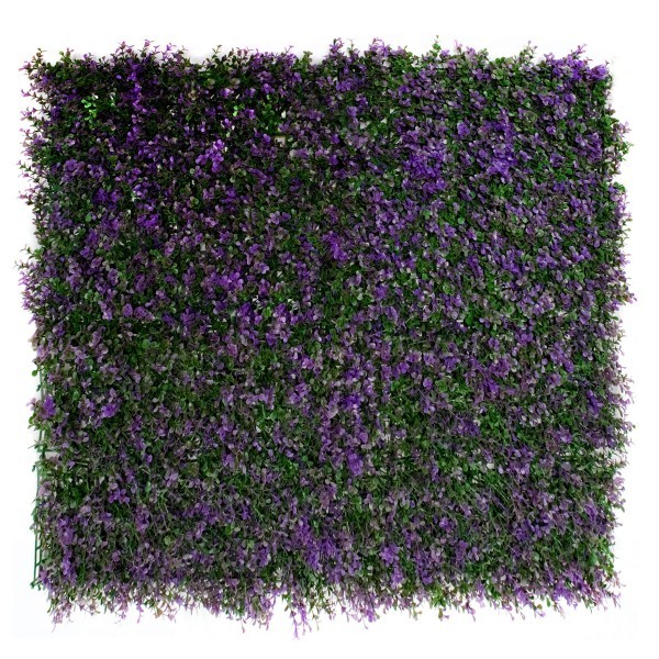 Artificial Green Wall Hedge with Purple Leaf Foliage Pack of 4 x 50cm/20in - A1264
