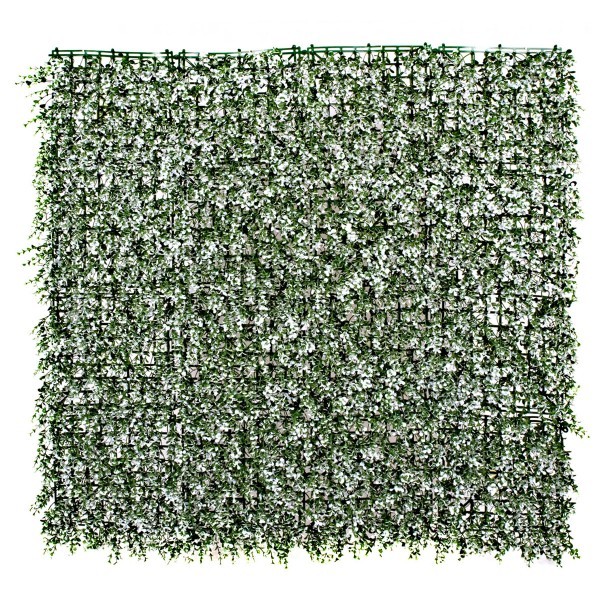 Artificial Green Wall Hedge with Small White Leaf Foliage Pack of 4 x 50cm/20in - A1142