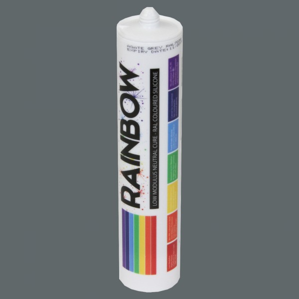 Rainbow RAL 7012 Silicone Sealant Basalt Grey | 300ml | Durable & Anti-Mould | For Kitchen, Bathroom, Showers & Other Sanitary Areas - GB1501