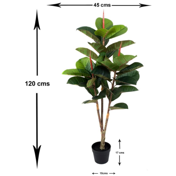 Artificial Real Touch Rubber Tree 4ft/120cm - A1364