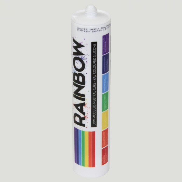 Rainbow RAL 7047 Coloured Silicone Sealant Telegrey 4 | 300ml | Durable & Anti-Mould | For Kitchen, Bathroom, Showers & Other Sanitary Areas | Nozzle Included - GB1525