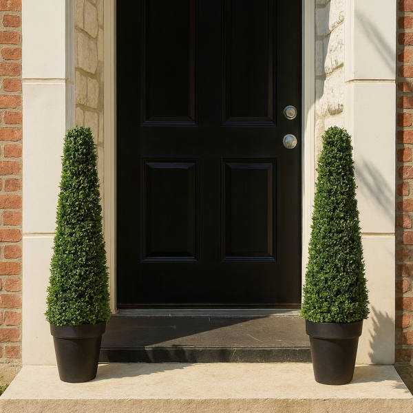Artificial Boxwood Topiary Cone Shaped Tree 100cm/40in (Set of 2) - GB1299