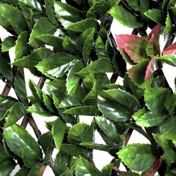 Artificial Expanding Green Wall Willow Trellis Fence with Red and Green Leaf Foliage (1m x 2m) - A1151
