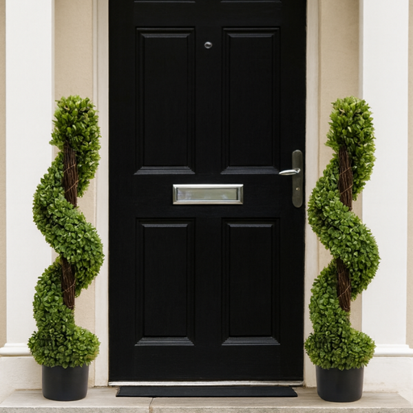 Artificial Spiral Boxwood Topiary Tree 90cm/3ft (Set of 2) A1024