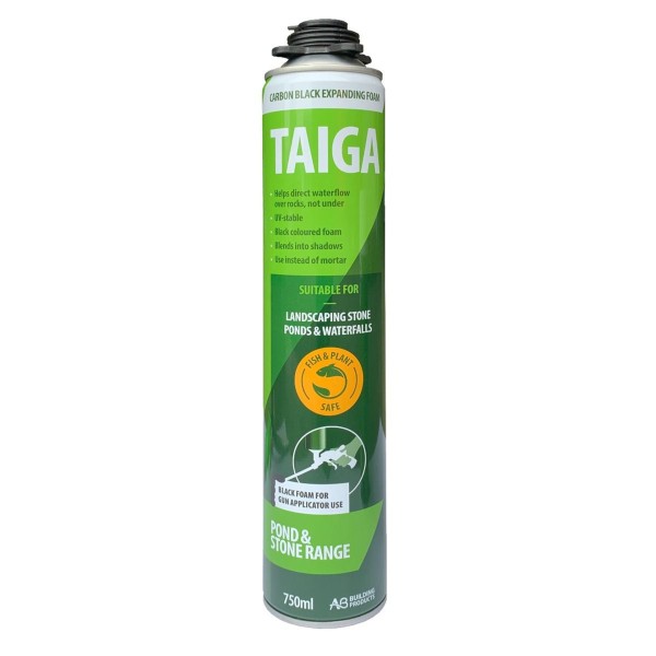 TAIGA Black PU Landscape Pond & Waterfall Foam 750ml - 'Gun-Applied' - GB1422