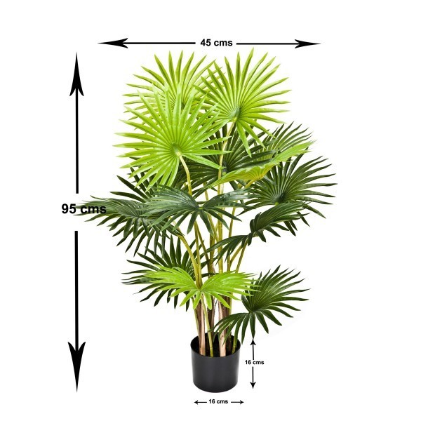Artificial Fan Finger Palm Tree in Pot 95cm/3ft - A1133
