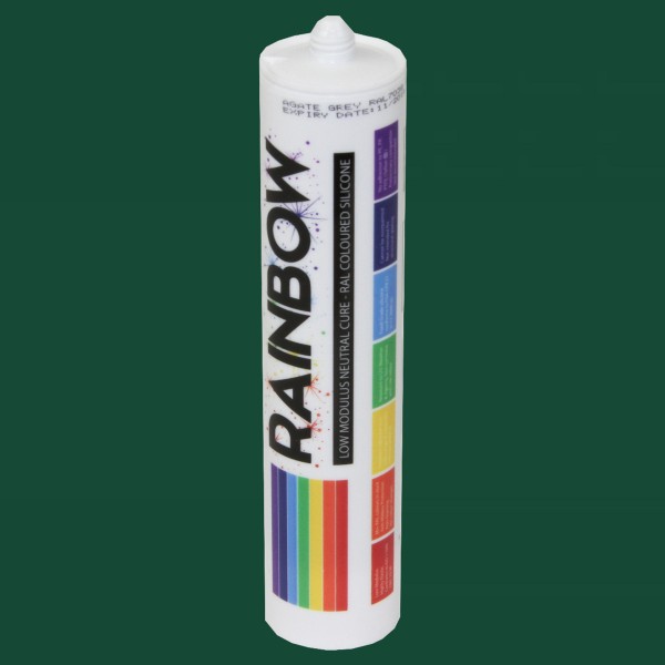 Rainbow RAL 6005 Coloured Silicone Sealant Moss Green | 300ml | Durable & Mildew-Resistant | For Baths, Sinks, Kitchens and Windows - GB1482