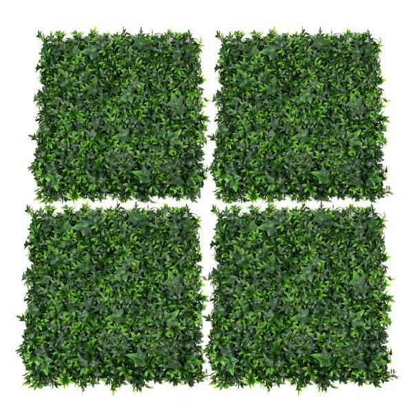 Artificial Green Wall Hedge with Dark Ivy Leaf Foliage Pack of 4 x 50cm/20in - A1139