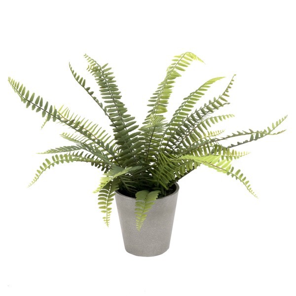 Artificial Boston Fern in Grey Melamine Pot 45cm/18in - A1290