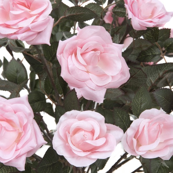 Artificial Soft Pink Rose Tree 25 Flowers 90cm/3ft - A1401