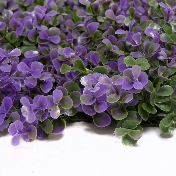 Artificial Green Wall Hedge with Purple Leaf Foliage Pack of 4 x 50cm/20in - A1264
