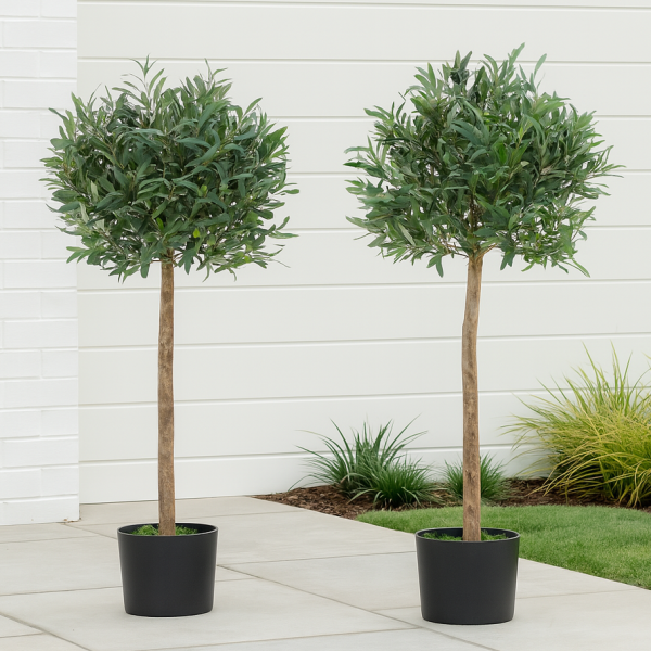 Artificial Olive Trees ( Set of 2) With Real Wood Trunk, Premium Quality Natural Appearance 4ft/120 cm - A1046