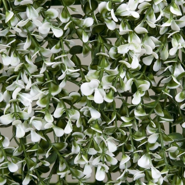 Artificial Green Wall Hedge with Small White Leaf Foliage Pack of 4 x 50cm/20in - A1142
